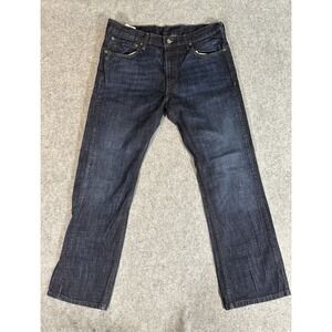 Levi's 514 Straight Fit Jeans 36x30 Dark Indigo Blue Denim